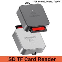 2-in-1 SD TF Memory Card Adapter for iPhone 14 13 12 To SD TF Card Reader Data Converter For iPhone Micro Type-C Phone Tablet