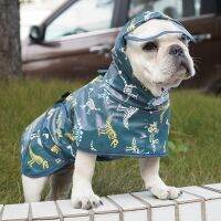 Dinosaur Print French Bulldog Raincoat M to 9XL Pet Dog Outdoor Waterproof Clothes for Small Medium Large Dogs impermeable perro