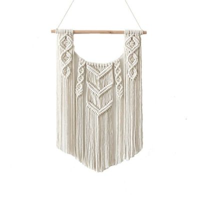 Macrame Boho พรมทอมือทอประดับพู่ห้อยโซฟาพื้นหลังศิลปะแขวนผนังนอร์ดิกผ้าม่านสำหรับห้องนั่งเล่นการตกแต่งบ้าน