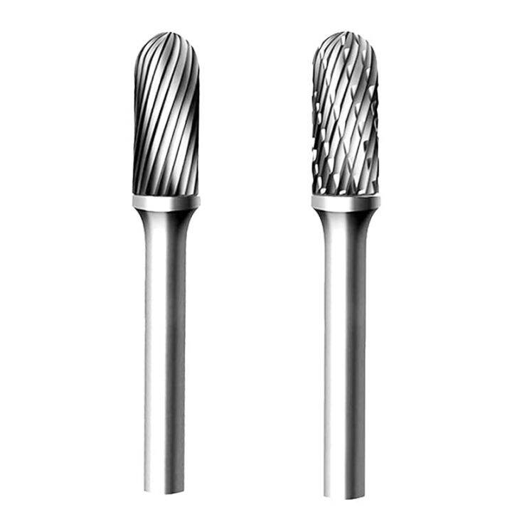 2 Pcs 10mm Aluminum Cutting Tips Single/Double Blade Tungsten Carbide Burr File with 1/4 Shank