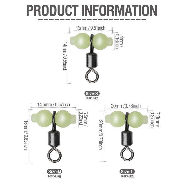 ตัวหมุนตกปลาเรืองแสง3ทาง10ชิ้น-ตะขอเกี่ยวสำหรับตกปลาทะเลอุปกรณ์เสริมตัวเชื่อมต่อรอกตัวหมุน3ทาง