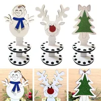 Unique Christmas Tree Wooden Christmas Decoration Snowman Elk Christmas Money Holder Money Clip Ornaments Clips Pins Tacks