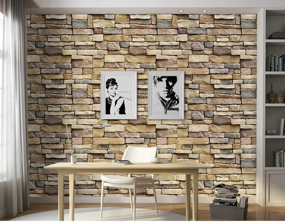 🏡 45Cmx3/10M 3D Self Adhesive Brick Wallpaper 3D Wallpaper For Living Room  Bedroom Wall Sticker