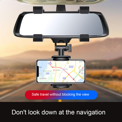 Car Phone Holder Rotatable Rearview Mirror Clip Cellpone Holder Stand Universal Car Interior Accessories