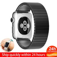 ⊙▽ Stainless Steel Watch Band for Apple Watch 38mm 40mm 44mm 42mm Elastic Bracelet for Iwatch Series 6 5 4 3 2 SE Luxury Expansion