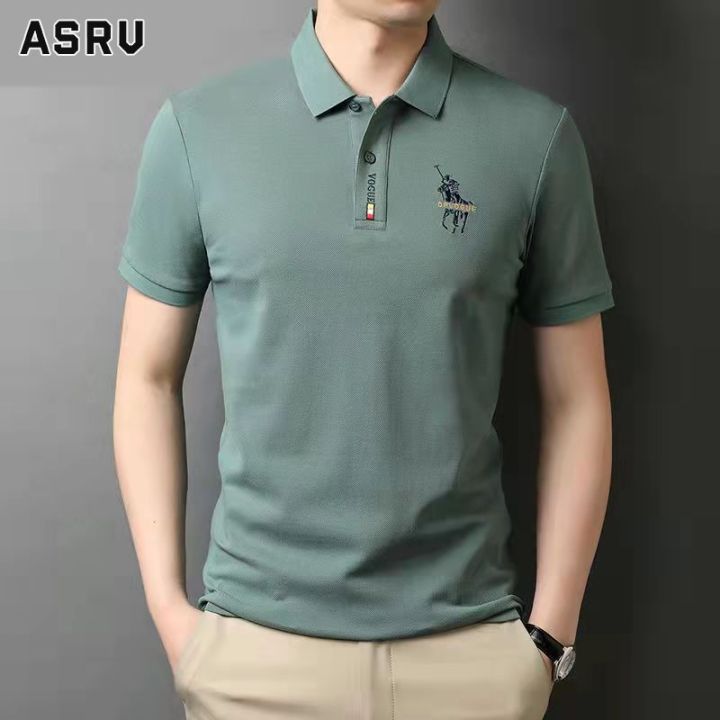 asrv-เสื้อโปโลผู้ชาย-polo-เสื้อคอปกผูชาย-เสื้อกีฬาคอปก-เสื้อยืดคอปก-เสื้อปักเสื้อโปโลชายเสื้อยืดออฟฟิศธุรกิจแขนสั้น