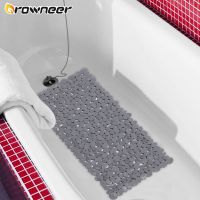 Anti Slip Bathtub Mats Pebbles Shape Shower Bath Mat Suction Cup Shower Cushion 70cm*36cm Rectangle PVC Long Bathroom Foot Pads