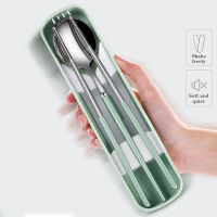 Stainless Steel Portable tableware adult student tableware travel lunch box 3 sets fork chopsticks set