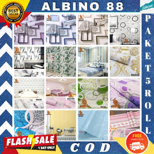 CODPAKET Wallpaper 5ROLL Stiker Dinding Motif Dan RANDOM Premium