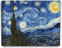 ภาพวาดผ้าใบ Giclee คืน Vincent Van Gogh ขั้นตอนก่อนทำศิลปะเต็มไปด้วยดวงดาวสำหรับของตกแต่งบ้านกรอบพร้อมที่จะแขวน