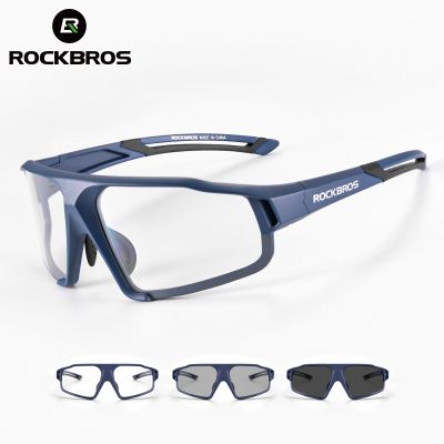 【CW】♀  ROCKBROS Photochromic Cycling Glasses Mens Sunglasses MTB Road Eyewear Protection Goggles