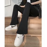 Black mini flare suit pants Womens Spring and Autumn 2023 New High Waist Drop Show Skinny Tall Man Dropping Horse Hoof Flare Pants