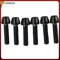 UMMEAX 6pcs โลหะผสมไททาเนียม สกรูหัวหกเหลี่ยมอัลเลน สีดำสีดำ M5 20มม. สำหรับชิ้นส่วนต้นกำเนิดจักรยาน ทนต่อการกัดกร่อน สลักเกลียวหัวเรียวพร้อมสกรูเครื่องซักผ้า จักรยานสำหรับขี่จักรยาน