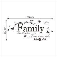 【SALE】 nancarenko1977 Family Love ไม่เคยสิ้นสุดการเสนอราคาที่อบอุ่นบ้านสติ๊กเกอร์ติดผนังสติ๊กเกอร์ดอกไม้ผีเสื้อนกเพลงภาพฝาผนังขายดีคำ