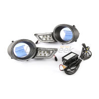 ล้างเลนส์ LED DRL กลางวันวิ่งไฟสำหรับโตโยต้าไฮแลนเดอ XU40 2008 2009 2010 Pre-Facelift รุ่นด้านหน้าไฟตัดหมอกกรอบปก