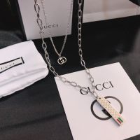 Casual Gucci Necklace Chain Letter Logo Double GG Choker Titanium Steel Pendant Elegant Men Women Jewelry