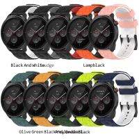 ☸○₪ band for Huami GTR4 watch 20/22MM Samsung Watch 5 4 Huawei GT2 Amazfit Garmin football pattern dual color silicone strap