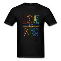 Love Wins T-shirt Men Letter T Shirt Simple Thin Lines Tshirt Hip Hop Tops Hipster Tees Cotton Black Clothes For Group Wholesale