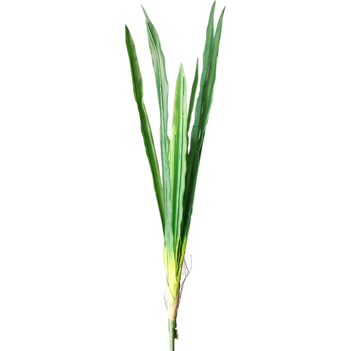 Simulation of fake flowers, green leaves, plants, orchids and grass, living room decoration