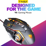 Chuột game thủ chuột gaming T-WOLF V6 cực bền có LED 7 màu