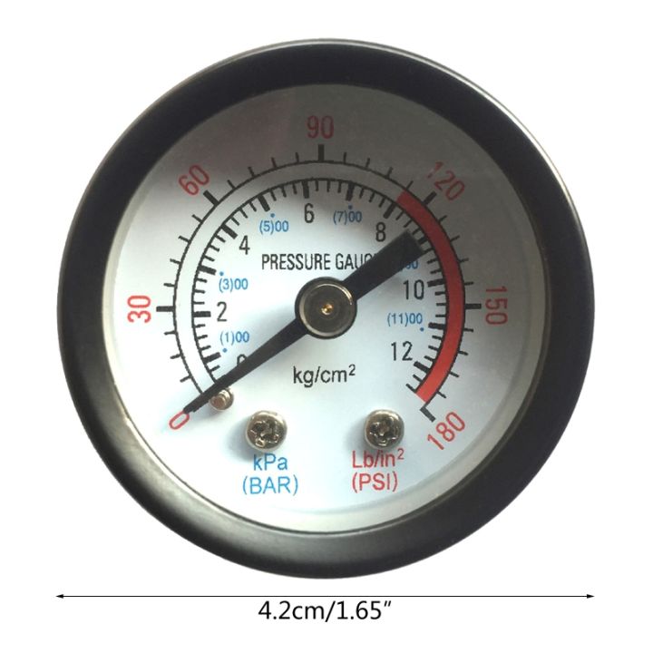 0-180psi-0-12bar-ยูทิลิตี้-air-เครื่องวัดความดันอุปกรณ์เชื่อมต่อสำหรับเครื่องอัดอากาศน้ำมันเส้นผ่าศูนย์กลาง4-2ซม