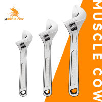 MUSCLE COW ประแจเลื่อน กุญแจเลื่อน ประแจปากเลื่อน ประแจ ประแจแหวนข้าง ปากตาย แหวนข้าง 8/10/12 นิ้ว ผลิตจากเหล็กเกรด CR-V