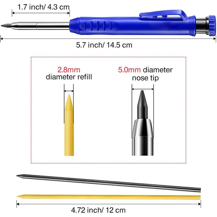 ชุดดินสอช่างไม้แบบแข็ง-ปากกาเขียนงานไม้เติมได้3สีเครื่องมือทำงานสำหรับช่างไม้-1-1