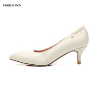 O&amp;B รองเท้าส้นสูงหนังแกะแท้ รุ่น Diana Heels 2 in ivory white