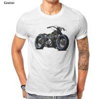 Vintage Motorcycle Sketch In Black Unisex Tri-Blend T-Shirt Red Couples Punk For Mens Clothes 103145 【Size S-4XL-5XL-6XL】