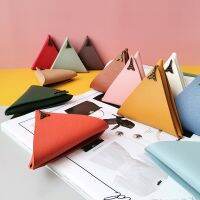 ✘▽ PU Leather Creative Wallet Simple Lovely Small Mini Coin Pouch Triangle Coin Purse Earphone Key Storage Bag