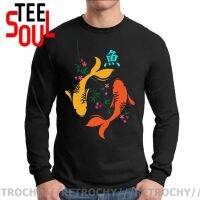 2021 Winter Coming Lucky Koi T-shirt For Men Long Sleeve Black Animal Printed On Top Tee Shirt Japanese Koi Carp Fish Art Design XS-4XL-5XL-6XL