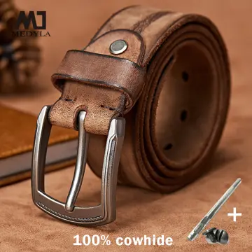Designer M Letter Automatic Buckles Mens Belts Brown Cowhide