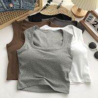 【HOT】◑☒◆ Low-Collar Top Sleeveless Neck Female with Bottoming