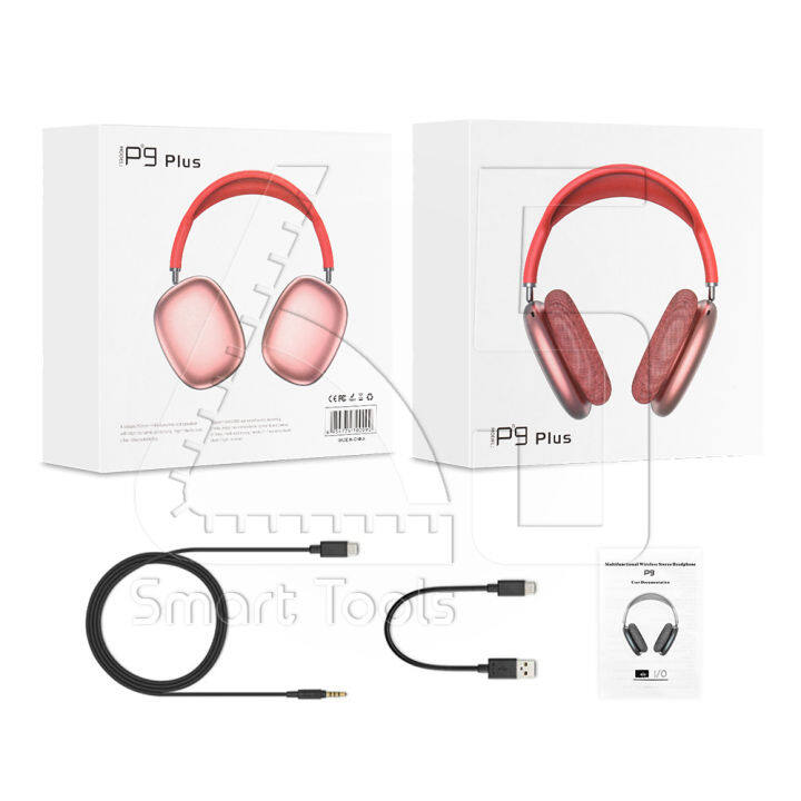 cuff-หูฟัง-หูฟังครอบหู-หูฟังบลูทูธ-p9-plus-หูฟังไร้สาย-bluetooth-5-0-wireless-headphone-small-talk-หูฟังเล่มเกม-หูฟังออกกำลังกาย-พร้อมไมโครโฟน-มีให้เลือก-6-สี-y2k