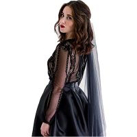 Real Photos 2 Layers Black Wedding Veil Long Tulle Bridal Veil with Comb Wedding Accessories Velos de novia Negra largos 3 Metre