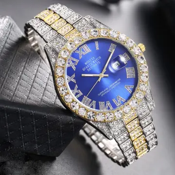 Simulated diamond best sale watches mens