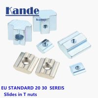 Kande 10 Buah Seri EU 30 Slide In T Nuts Square Nut 3030 Standar EU untuk Geser V-lot Slider Paduan Aluminium 3030 T Nuts