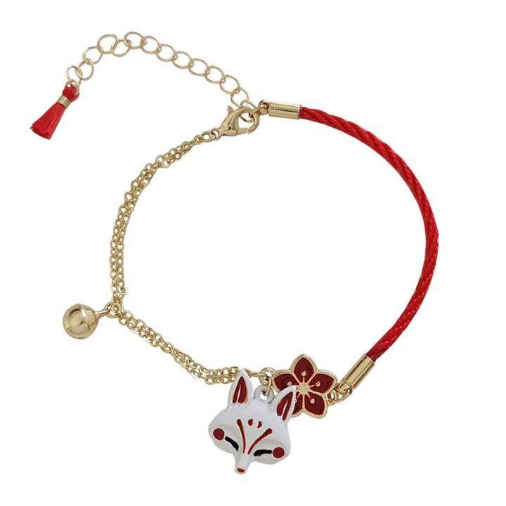 new-fashion-flower-cartoon-bracelet-for-women-cute-fox-vintage-lucky-bell-gifts-for-family-lovers-jewelry-accessories-2023