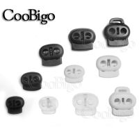 【DT】hot！ 50pcs 2 Hole Plastic Cord End Stopper Lock Toggle Clip for Apparel Rope Shoelace Sportswear Accessories