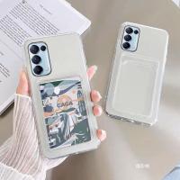 สินค้าขายดี เคส OPPO Reno 10 pro plus กันกระแทกเคสใส่บัตร เคสซิลิโคนใส เคสใสทรงสี่เหลี่ยม Reno8 pro Reno 8t Reno8z Reno7z Reno7 pro A78 A98 A17 A17K A77S A77  เคสใส่บัตร