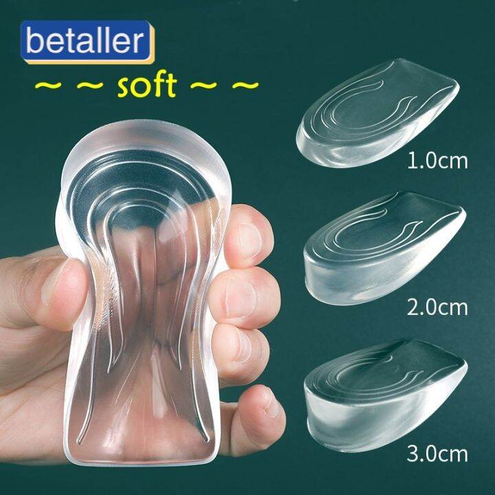 Insole Clear Silicone Height Increase Half Heel Pad Gel Heel Insert ...