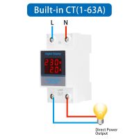 มาตรวัดแรงดันไฟฟ้า AC 50-500V แบบโมดูลาร์มาตรวัดมิเตอร์วัดกระแสไฟแอมป์มิเตอร์แบบเฟสเดียวราง Din ขนาด35มม. ตัวบ่งชี้กระแสไฟโวลต์จอแอมป์