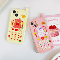 เคสโทรศัพท์ PHS กระต่ายหมีน่ารักใช้ได้กับ IPhone14 13 12 11 Pro Max X XS TPU นุ่มกันกระแทกเรียบฝาหลัง