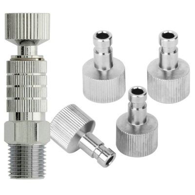 1Set Airbrush Quick Disconnect Coupler Fitting Adapter Metal Male Connectors Airbrush Quick Release Adapter with 4 Fittings 1/8inch Part Air Horse Airbrush Quick Connector