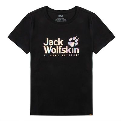 JACK WOLFSKIN Wolf Claw Official T-Shirt Womens 22 Summer New Outdoor Moisture-Wicking Breathable Printed Short-Sleeved Top Tide 5818384
