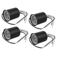 E27 Ceramic Screw Base Round LED Light Bulb Lamp Socket Holder Adapter metal Lamp Holder With Wire