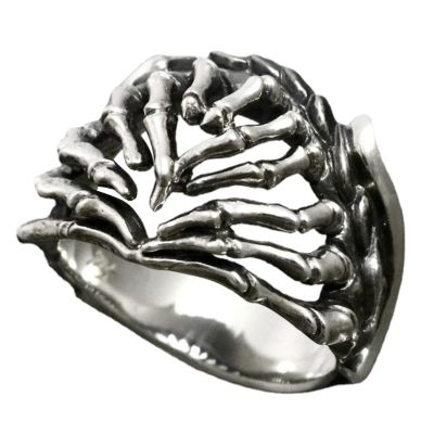 แหวนแหวนปรับได้แหวนนิ้วก้อยแนวโกธิคสายสร้อยโซ่โลหะแหวนพังค์วินเทจแหวนแนวพังก์ย้อนยุคแบบกอธิค