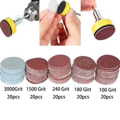 100Pcs/lot 1inch Sanding Paper 100-3000 Grit Polishing Discs Pad Sandpapers for Dremel Rotary Abrading Tools Accessory Cleaning Tools