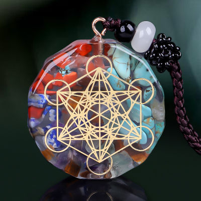 Reiki helabuang orgone สร้อยคอแฟชั่นเครื่องประดับโยคะธรรมชาติ Chakra Energy orgonite 7 Chakra รอดำเนินการสร้อยคอ pendule pendule Amulet