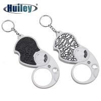 Double Lens LED Magnifying Glass Folding Keychain Handheld Illuminated Magnifie Pocket Size for Reading Jewelry Appraisal